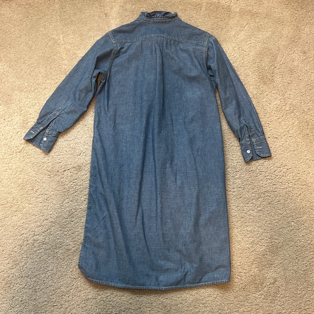 Tory Burch Deneuve chambray Ruffle Shirtdress Dress XS - Picture 11 of 16